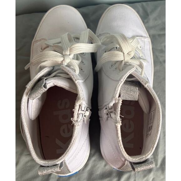 Keds High Top Sneakers Lace Up Confetti Smiley Face Girl's Size 1 - Picture 6 of 11